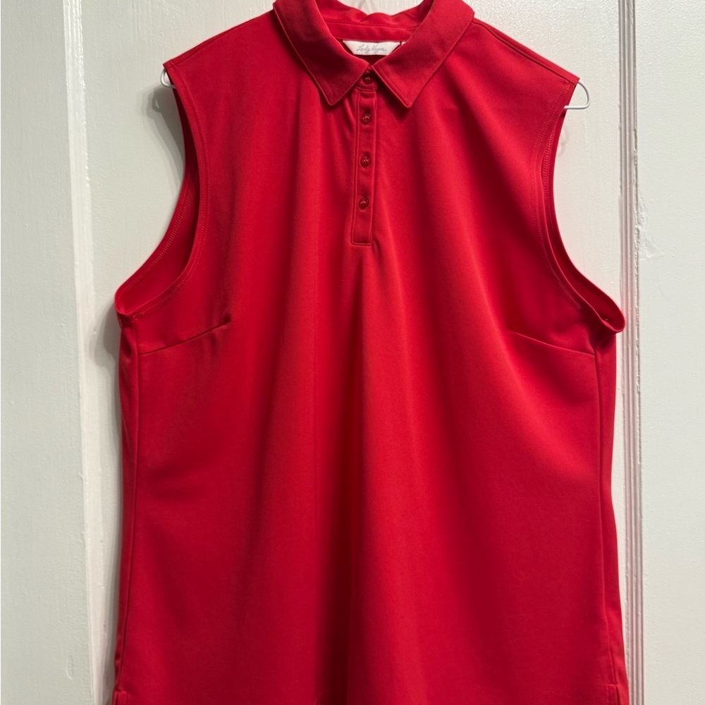 Lady Hagan Sleeveless Red Golf Polo
